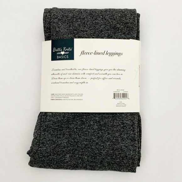 Britt's Knit Basics Grey Lined Leggings NWT - SM - Picture 4 of 9